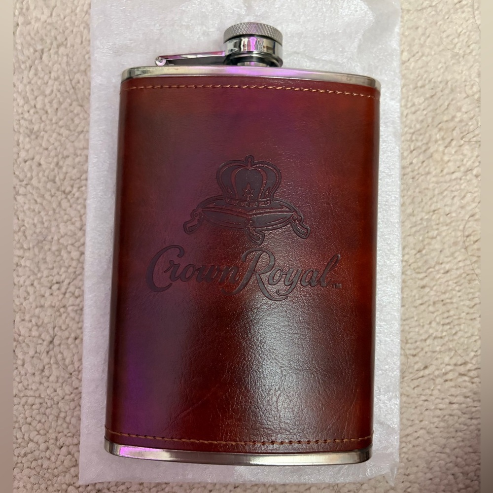 Crown Royal Brown Leather Flask